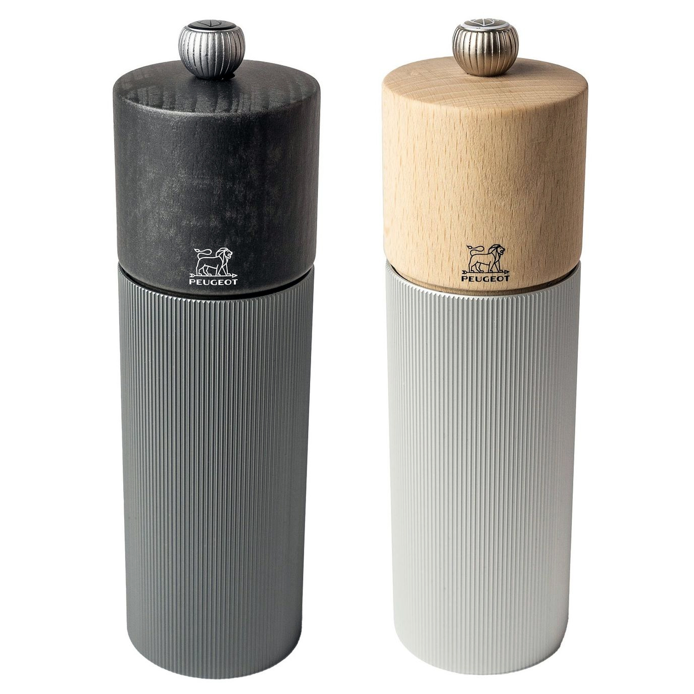 peugeot line peper en zoutmolenset 18cm aluminium carbon